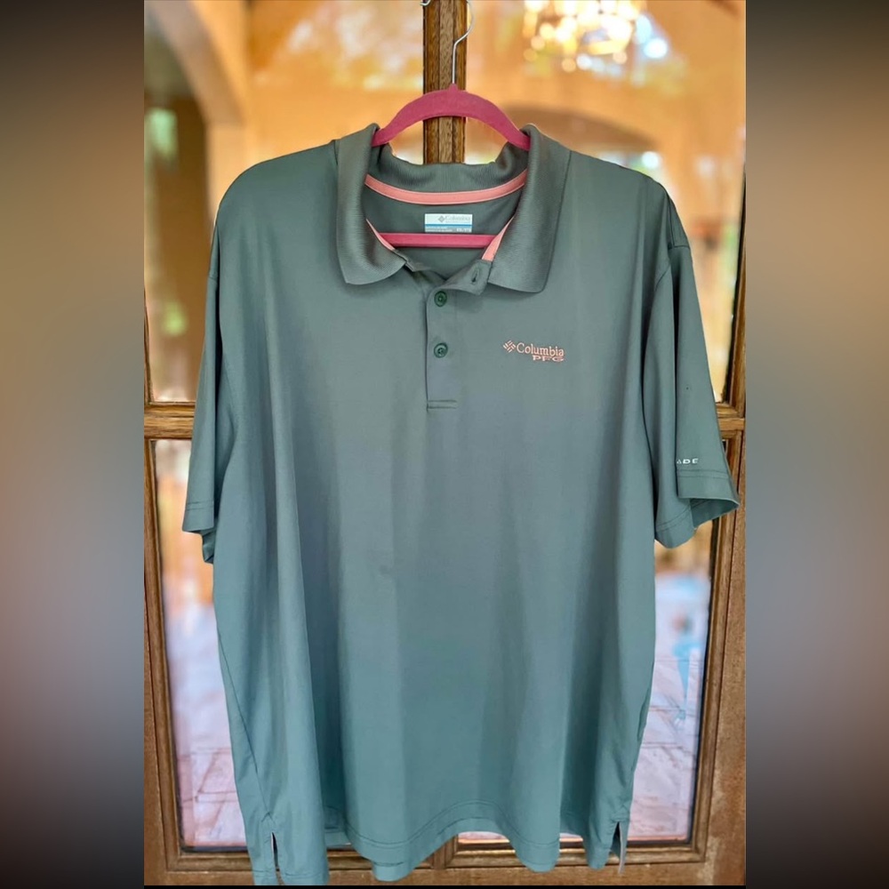 Columbia PFG Golf Green Polo Shirt